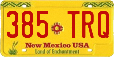 NM license plate 385TRQ