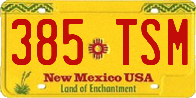 NM license plate 385TSM