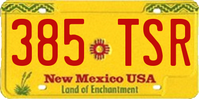 NM license plate 385TSR