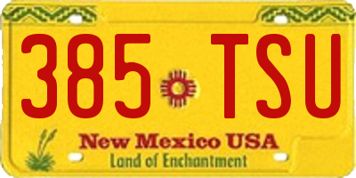 NM license plate 385TSU