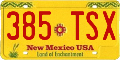 NM license plate 385TSX