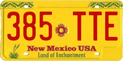NM license plate 385TTE