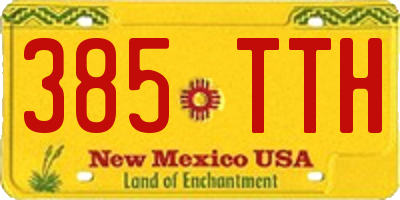 NM license plate 385TTH