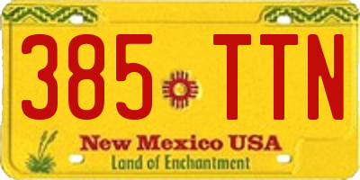 NM license plate 385TTN