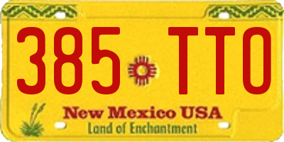 NM license plate 385TTO
