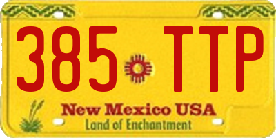 NM license plate 385TTP