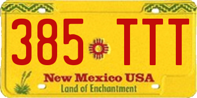 NM license plate 385TTT