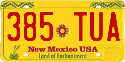NM license plate 385TUA