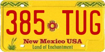 NM license plate 385TUG