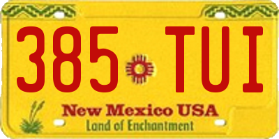 NM license plate 385TUI
