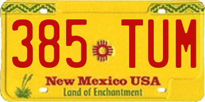 NM license plate 385TUM