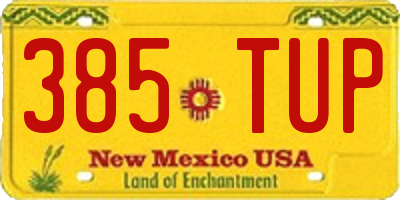 NM license plate 385TUP