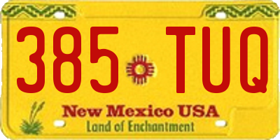 NM license plate 385TUQ