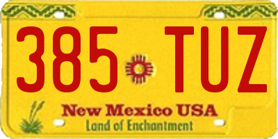 NM license plate 385TUZ