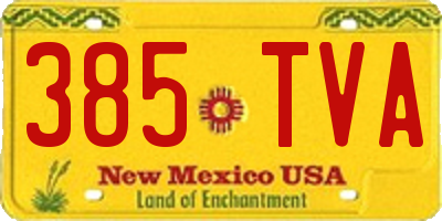 NM license plate 385TVA