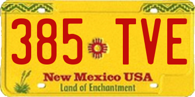 NM license plate 385TVE