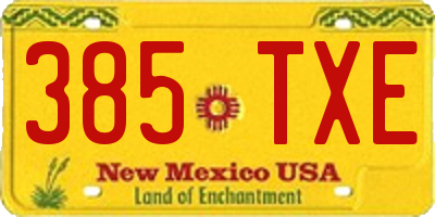 NM license plate 385TXE