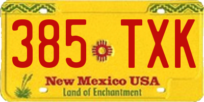 NM license plate 385TXK