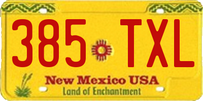 NM license plate 385TXL