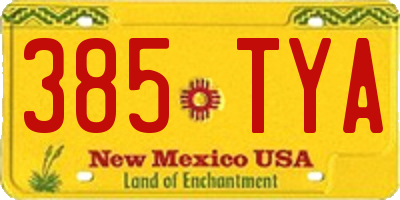 NM license plate 385TYA