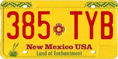 NM license plate 385TYB