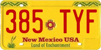 NM license plate 385TYF