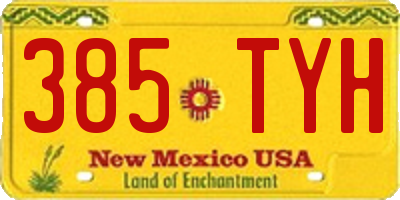 NM license plate 385TYH