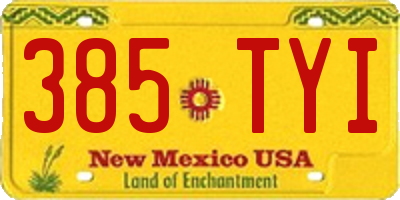 NM license plate 385TYI