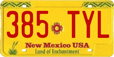 NM license plate 385TYL