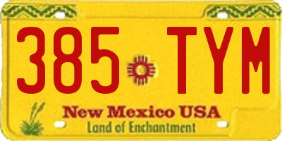 NM license plate 385TYM
