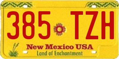 NM license plate 385TZH