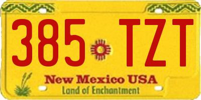 NM license plate 385TZT