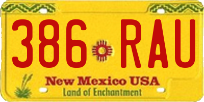 NM license plate 386RAU