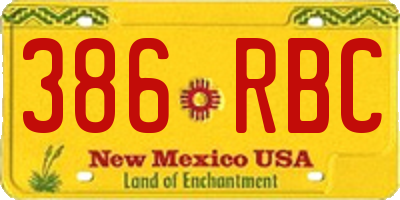 NM license plate 386RBC