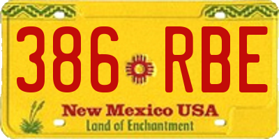 NM license plate 386RBE