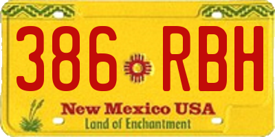 NM license plate 386RBH
