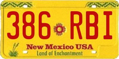 NM license plate 386RBI