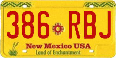 NM license plate 386RBJ
