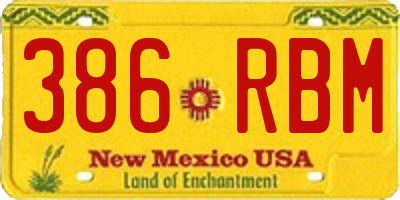 NM license plate 386RBM