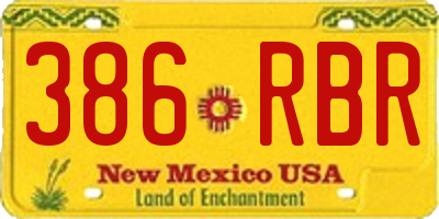 NM license plate 386RBR