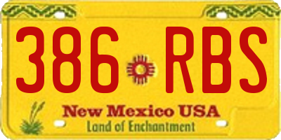 NM license plate 386RBS