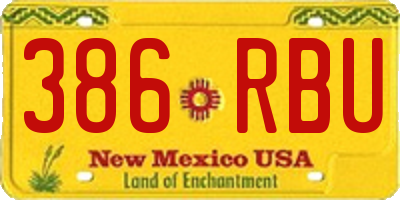 NM license plate 386RBU