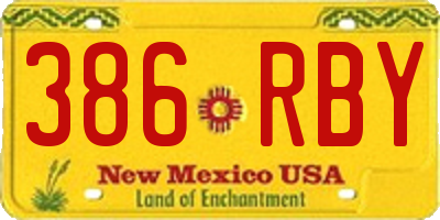 NM license plate 386RBY