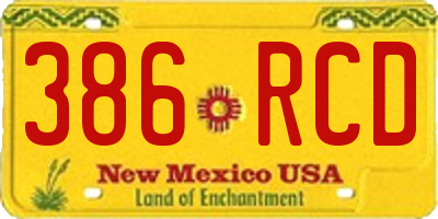 NM license plate 386RCD