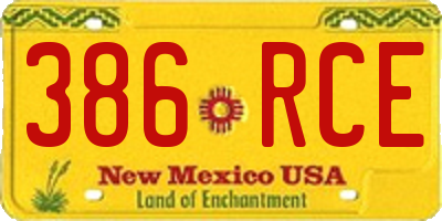 NM license plate 386RCE