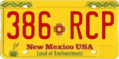 NM license plate 386RCP
