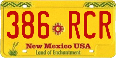 NM license plate 386RCR