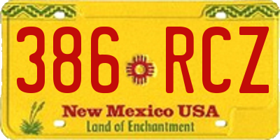 NM license plate 386RCZ