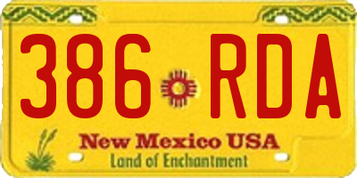 NM license plate 386RDA