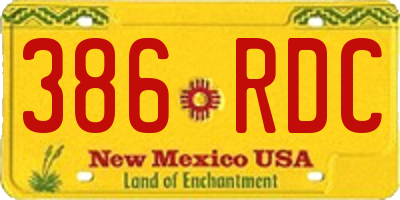 NM license plate 386RDC